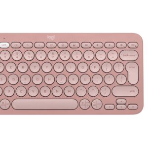 Logitech Pebble 2 Combo klaviatūra Pelė įskaityta Universalus RD belaidis ryšys + „Bluetooth“ QWERTY JAV tarptautinė versija Rožinė