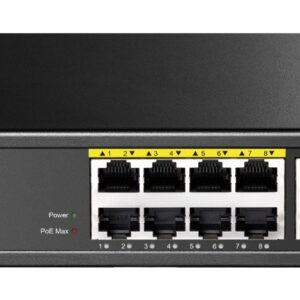 Cudy FS1010PG tinklo komutatorius Ne-valdomas Fast Ethernet (10/100) Maitinimas per Eternetą (PoE) Juoda
