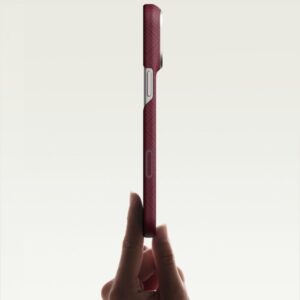 Dėklas PITAKA Edge Argyle MagSafe, skirtas iPhone 18 Pro / 17 Pro, bordo spalvos - Image 8
