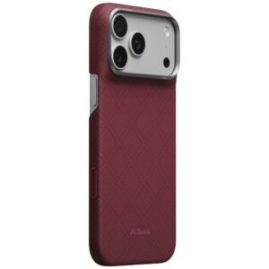 Dėklas PITAKA Edge Argyle MagSafe, skirtas iPhone 18 Pro Max / 17 Pro Max, bordo spalvos - Image 2