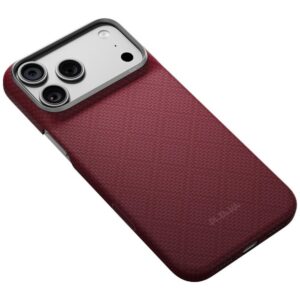 Dėklas PITAKA Edge Argyle MagSafe, skirtas iPhone 18 Pro Max / 17 Pro Max, bordo spalvos - Image 5