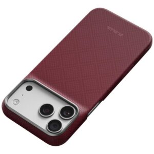 Dėklas PITAKA Edge Argyle MagSafe, skirtas iPhone 18 Pro Max / 17 Pro Max, bordo spalvos - Image 7