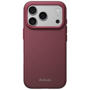 Dėklas PITAKA Summa Case, skirtas iPhone 18 Pro / 17 Pro, bordo spalvos
