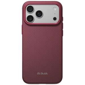 Dėklas PITAKA Summa Case, skirtas iPhone 18 Pro Max / 17 Pro Max, bordo spalvos