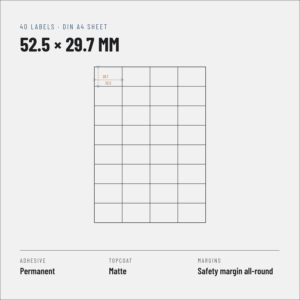 Riven Supply A4 lipdukai, 52,5x29,7 mm, 40 vnt./lape, 500 lapų - Image 5
