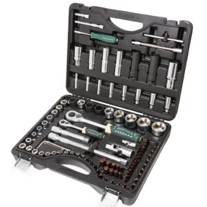 ROCKFORCE ĮRANKIŲ KOMPLEKTAS 94vnt. +6vnt. 1/2` ir 1/4` RF-4941-5 PREMIUM