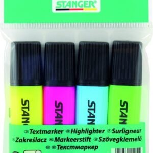 Stanger Teksto žymekliai 1-5 mm, 4 spalvų rinkinys 180009000