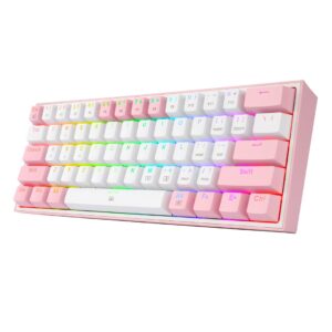 REDRAGON K617-RGB Fizz RGB White/Pink klaviatūra USB Rožinė, Balta - Image 3