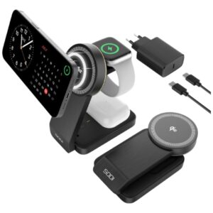 Sulankstomas belaidis įkroviklis 3-in-1 SODI W79 Qi2 juodas - Image 2