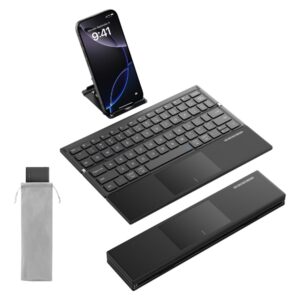 Belaidė klaviatūra su jutikliniu kilimėliu SODI ZO1T trijų dalių sulankstoma „Bluetooth“, juoda - Image 2