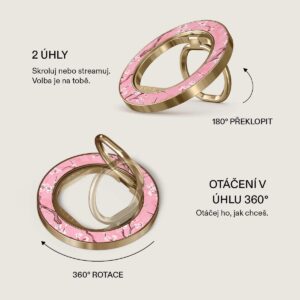 Burga magnetinis žiedas-laikiklis, auksinis – Sakura - Image 3