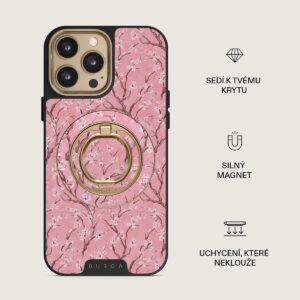 Burga magnetinis žiedas-laikiklis, auksinis – Sakura - Image 4
