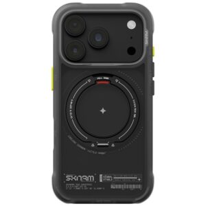 Dėklas Skinarma Atlas MagSafe + besisukantis stovas, skirtas iPhone 18 Pro / 17 Pro, juodas