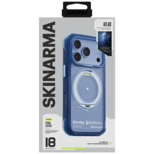 Dėklas Skinarma Atlas MagSafe + besisukantis stovas, skirtas iPhone 18 Pro / 17 Pro, mėlynas - Image 7