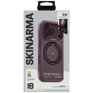 Dėklas Skinarma Atlas MagSafe + besisukantis stovas, skirtas iPhone 18 Pro / 17 Pro, bordo spalvos - Image 7