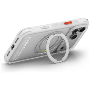 Dėklas Skinarma Atlas MagSafe + besisukantis stovas, skirtas iPhone 18 Pro / 17 Pro, baltas - Image 5