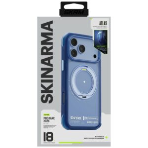 Dėklas Skinarma Atlas MagSafe + besisukantis stovas, skirtas iPhone 18 Pro Max / 17 Pro Max, mėlynas - Image 7