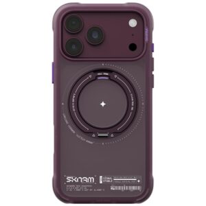 Dėklas Skinarma Atlas MagSafe + besisukantis stovas, skirtas iPhone 18 Pro Max / 17 Pro Max, bordo spalvos