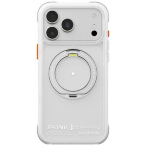 Dėklas Skinarma Atlas MagSafe + besisukantis stovas, skirtas iPhone 18 Pro Max / 17 Pro Max, baltas