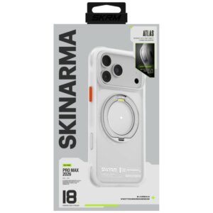 Dėklas Skinarma Atlas MagSafe + besisukantis stovas, skirtas iPhone 18 Pro Max / 17 Pro Max, baltas - Image 7
