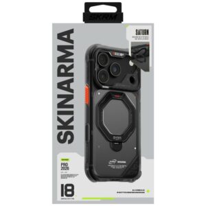 Dėklas Skinarma Saturn MagSafe + besisukantis stovas, skirtas iPhone 18 Pro / 17 Pro, juodas - Image 7