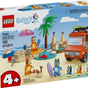 LEGO BLUEY 11202 Bluey paplūdimys ir šeimos kelionė automobiliu