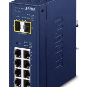 PLANET IP30 Industrial L2/L4 8-Port Valdomas L2/L4 Gigabit Ethernet (10/100/1000) Mėlyna