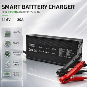 Qoltec 52671 12 V LiFePO4 akumuliatorių įkroviklis | 20 A | PF 0,9 | LED - Image 2