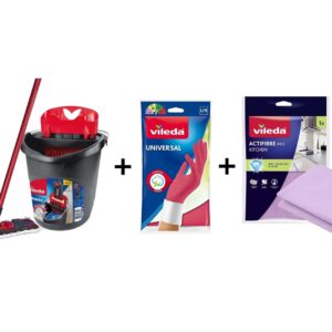 Plokščias šluostės Vileda Ultramax Box su virtuvės rinkiniu | Universal pirštinės – 1 pora + Actifibre Pro virtuvinė šluostė – 1 vnt. - Image 3