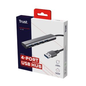 Trust Halyx USB 3.2 Gen 1 (3.1 Gen 1) Type-A 5 Mbit/ai Juoda, Pilka - Image 2