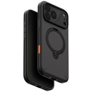 Dėklas UNIQ Elix, skirtas iPhone 18 Pro Max / 17 Pro Max, su 360° besisukančiu stovu, pilkas