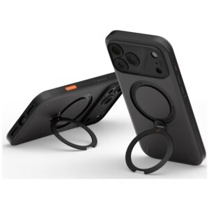 Dėklas UNIQ Elix, skirtas iPhone 18 Pro Max / 17 Pro Max, su 360° besisukančiu stovu, pilkas - Image 6