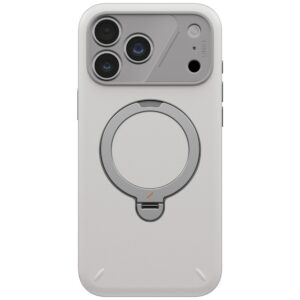 Dėklas UNIQ Elix, skirtas iPhone 18 Pro Max / 17 Pro Max, su 360 laipsnių besisukančiu stovu, šviesiai pilkas - Image 2