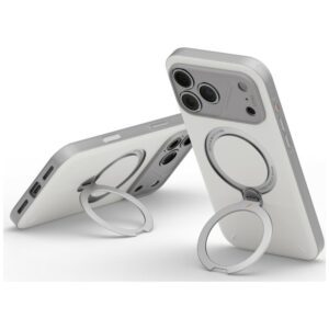 Dėklas UNIQ Elix, skirtas iPhone 18 Pro Max / 17 Pro Max, su 360 laipsnių besisukančiu stovu, šviesiai pilkas - Image 6