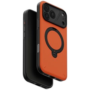 Dėklas UNIQ Elix, skirtas iPhone 18 Pro Max / 17 Pro Max, su 360 laipsnių besisukančiu stovu, oranžinis