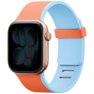 UNIQ Revix IV dvipusis magnetinis dirželis Apple Watch 40/41/42 mm oranžinis-mėlynas