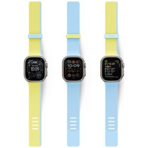UNIQ Revix IV dvipusis magnetinis dirželis Apple Watch Series 44/45/46/49mm laimo žalios ir mėlynos spalvos - Image 3