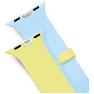 UNIQ Revix IV dvipusis magnetinis dirželis Apple Watch Series 44/45/46/49mm laimo žalios ir mėlynos spalvos - Image 4