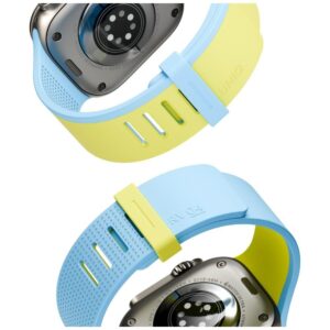 UNIQ Revix IV dvipusis magnetinis dirželis Apple Watch Series 44/45/46/49mm laimo žalios ir mėlynos spalvos - Image 5