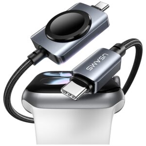 USAMS SJ821 U113 greitojo įkrovimo 100W USB-C į USB-C laidas + belaidis laikrodžio įkroviklis 1.2 m juodas - Image 2
