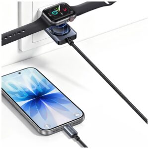 USAMS SJ821 U113 greitojo įkrovimo 100W USB-C į USB-C laidas + belaidis laikrodžio įkroviklis 1.2 m juodas - Image 4