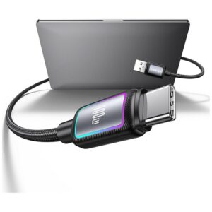 USAMS Al-Alloy SJ817 U110 RGB greitojo įkrovimo 100W USB-A į USB-C laidas 1.2 m juodas - Image 9