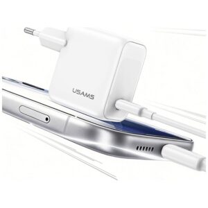 USAMS CC339 T76 45W GaN greitasis įkroviklis USB-C sieninis įkroviklis baltas - Image 2