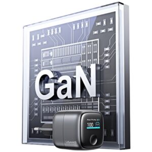 USAMS CC338 T75 65W GaN išmanusis skaitmeninis greitasis įkroviklis USB-C sieninis įkroviklis tamsiai pilkas - Image 6