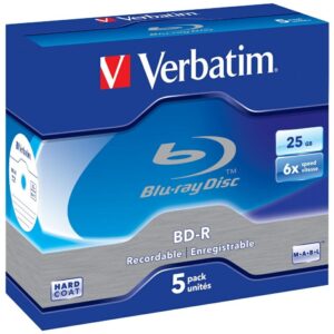 „Blu-ray“ diskai Verbatim 25GB 6X BD-R SL 5 vnt. balti 43715