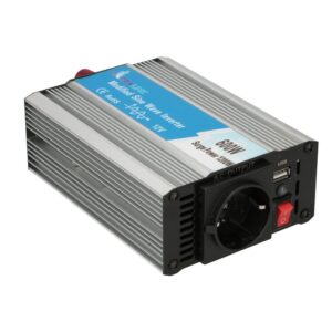 Extralink VOLTAGE CONVERTER 12V - 230V, 600W, MODIFIED SINUS OPIM-600W maitinimo adapteris / inverteris Automatinis Aliuminis, Juoda - Image 1