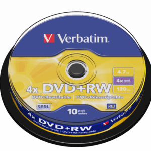 Verbatim 43488 DVD+RW SERL 4.7GB 4X Matt Silver Surface diskai (10 vnt pakuotėje) - Image 1