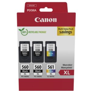 Canon 3712C009 rašalo kasetė 3 vnt Originalus Didelė (XL) išeiga Juoda, Žydras, Rausvai raudona, Geltona - Image 1