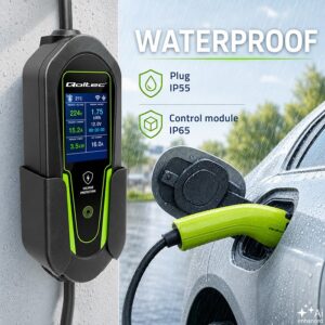 Qoltec 53180 Elektromobilių įkroviklis su 2in1 2 tipo reguliavimu | 3,5 kW | 230 V | SCHUKO 16A | Wi-Fi | TUYA | LCD | LED | 5 m - Image 3