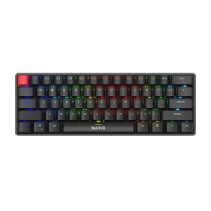 Marvo Scorpion KG933G Saber 61 Wired Mechanical RGB 60% UK Layout Gaming Keyboard (Black) klaviatūra Žaidimams QWERTY Juoda